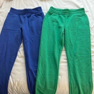 BLUE AND GREEN SWEATPANT DUO